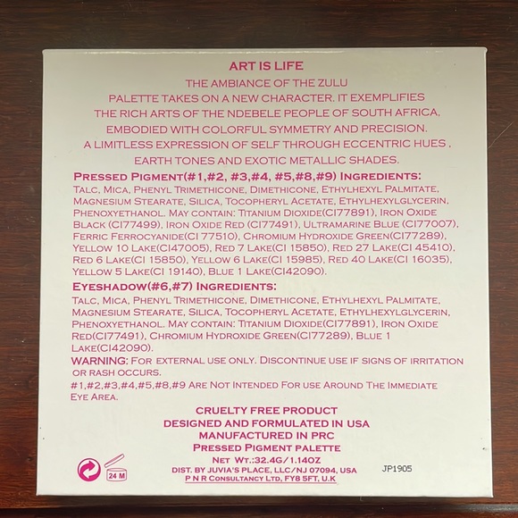 Never been used THE ZULU eyshadow palette by Juvias Place !!! Very colorful! - Picture 4 of 4